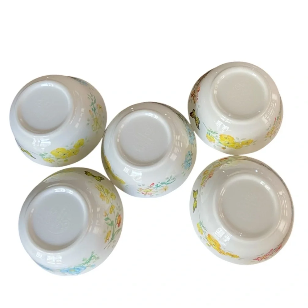 Lenox White Melamine 5pc Pastel Bowl Butterfly Meadow Pattern